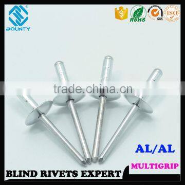 FACTORY DOME HEAD ALUMINUM/ALUMINUM MULTI GRIP POP BLIND RIVETS photo-3