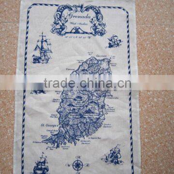 Kitchen Linen Tea Towel for Promotion and Giftkitchen Printed Tea Towel for Home Decoration Black Wave Design photo-4