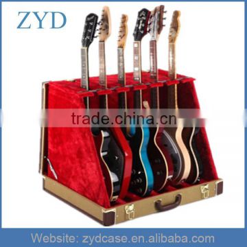 New Professional Aluminum 6 Bay Guitar Rack Folding Stand Case ZYD-HZMgtc005