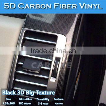 Free Shipping Super Glossy Black 5D Carbon Fiber Vinyl Film Car Sticker Quality Choice photo-2