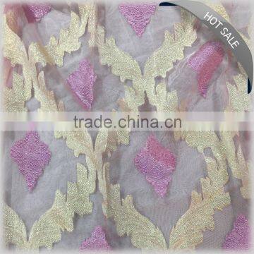 100% Polyester cut-out curtain embroidery design