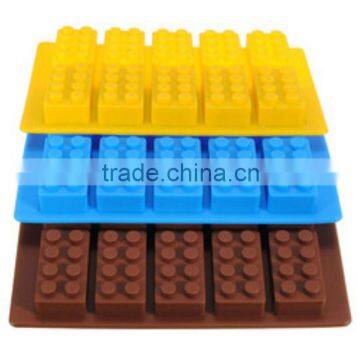 Hot Sale Bpa Free 100% Food Grade Colorful Lego Ice Mold Silicone Ice Cube Tray