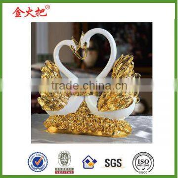 Wholesale couples swan resin sculpture furnishing articles for home decor