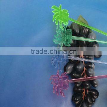 9 Inch Colored Coconut Tree Design Stick/swizzle Sticks/ Cocktail Stick Stirrer Spoon End photo-3
