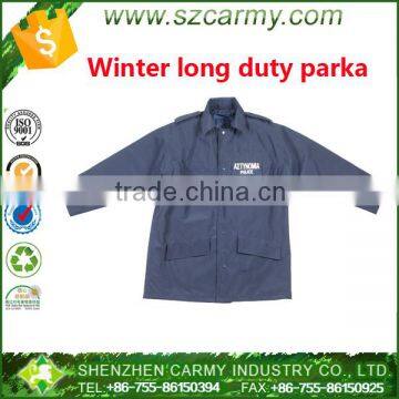 Dark navy windproof mens Winter long duty parka