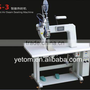 Hot air seam sealing machine for waterproof footwear and shoes