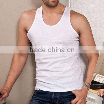 Slim men's crop white and plain tops for 2016 summer