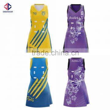 Top design bodysuit sublimation netball skirt