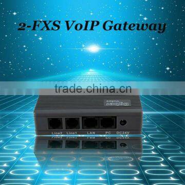 2 ports Fxs gateway support H.323/SIP for low calling cost