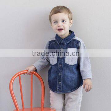 DB1461 dave bella 2014 autum cotton baby tops baby shirts baby demin coat outwear