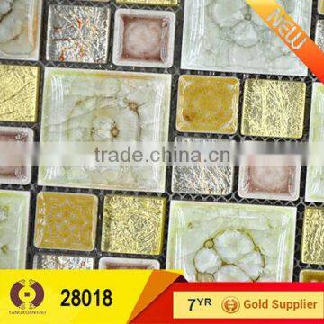 Luxury home wall decoration stone modern kitchen designs mosaic glass (28018)