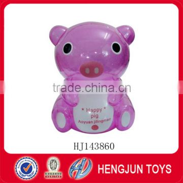 funny cartoon pink pig saving bank for plastic promotion gift EN71