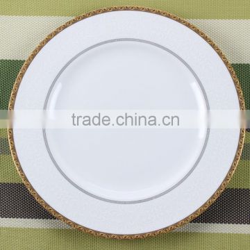 New bone china gold dinner plate, elegant charger plate wholesale