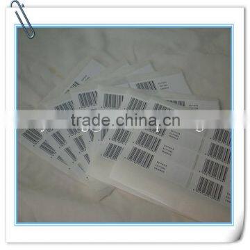 Serial Number Sticker Label