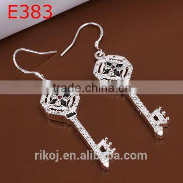 2015 wholesale Key Pendant 925 sterling silver earring Jewelry