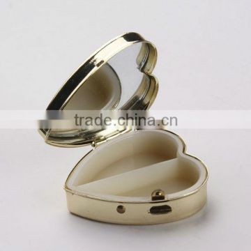 Heart Shaped Mirror Compact/Metal Pill Box/Pocket Pill Box