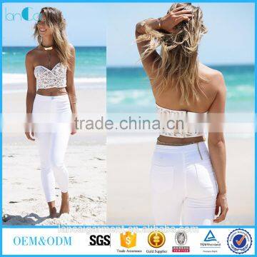 2016 latest fashion women's pants beach wear sexy white pants