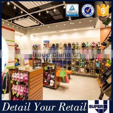 2016 Customized Wall Mounted Slatwall Panel Footwear Display Rack