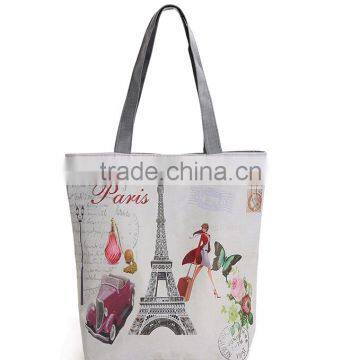 Hot sell custom printed canvas tote bags, lady handbag manufacturers