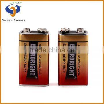 Carbon zinc 9v 6f22 006p battery 1.5v dry battery