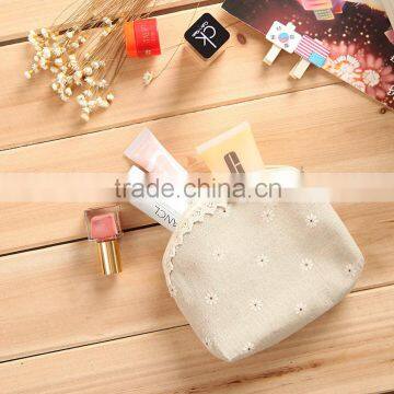 Wholesale Newest High Quality Ramie Cotton Fabric and Linen Cosmetic Bag GW786 photo-5