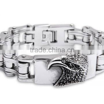 Wholesale Latest Design Fashion Eagle Stainless Steel Biker Chain Bracelets for Men