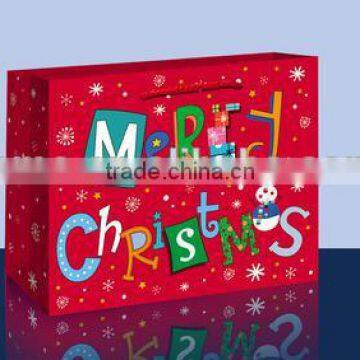 2014 cheap Christmas paper bag/Christmas drawstring gift bags