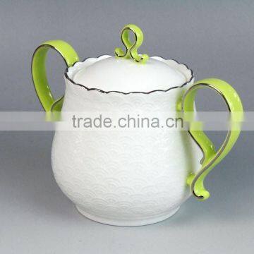 China Wholesale Tea Coffee Sats Ceramic Sugar Tea Urn With Handle photo-5