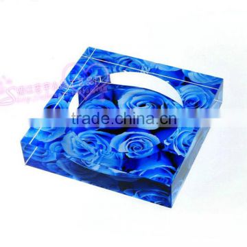 blue glass cigarette ashtray with custom logo HYA-130