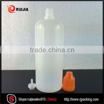 new design 120ml PE bottle plastic dropper bottle for le liquid with long thin tips