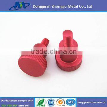 Knurld thum CNC parts thumb screw anodized Red /lathe part of anode screw/Red Extra-Large Anodized Aluminum Thumbscrews/