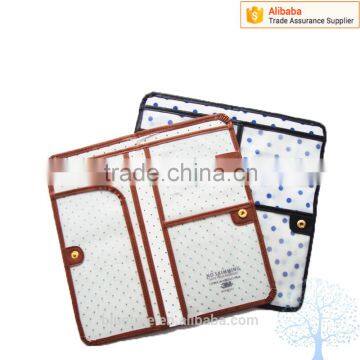 pu passport holder with dots lining in different color for choose