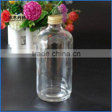 16oz Clear Boston Round Glass Bottle Transparent Boston Bottle With Aluminium Screw Cap photo-5