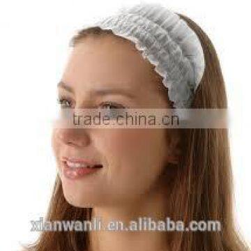 White/blue/pink Disposable Non-woven Strech Headbands for Beauty Girl photo-4