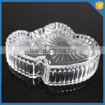 Double heart shape wholesale clear trinket glass box