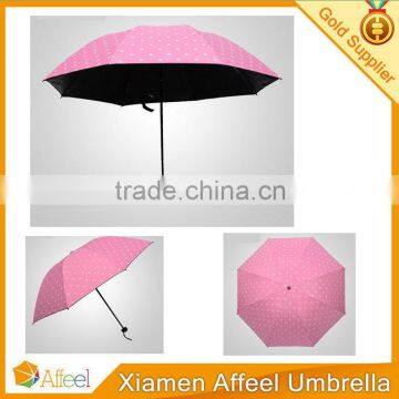 hands open 3 folding Anti UV sun umbrella