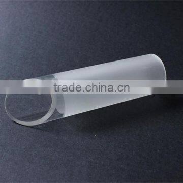 china manufacturer110mm*30mm partial frosted oblique pyrex 3.3 glass tube for lighting,glass lamp cover shade ground edge