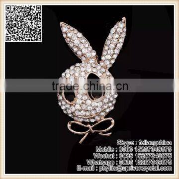 Cheap Hot Selling Crystal Rabbit Head Brooch Mouse Head Brooch