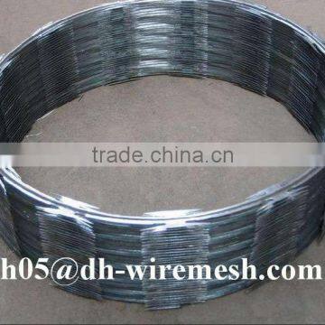 galvanized concertina razor barbed wire , razor barbed mesh for sale