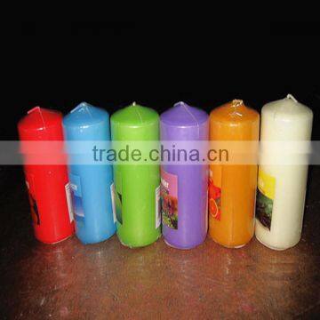 Vivid color taper pillar candles