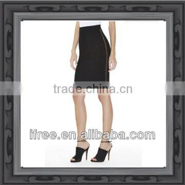 side with zipper black pencil skirt