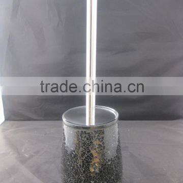 BLACK GLASS CRACKLE TOILET BRUSH