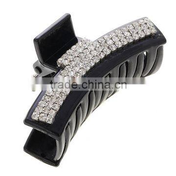 Black Crystal Rhinestone Claw Hair Clip Barrette Hairpin Hairwear Clamp Hair Accessories for Women