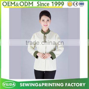 Custom new design cleaning staff uniforms wholesale hotel housekeeping uniform