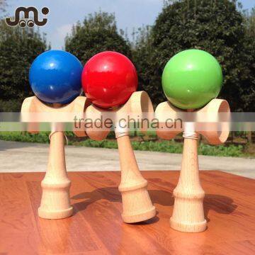 Memory 18.5cm Solid Color Kendama,wholesale Glossy Beech Wood Kendama Toy