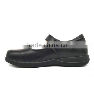 2016 High Quality OEM Buckle Black Leather School Shoes Girl With Rubber Sole photo-2