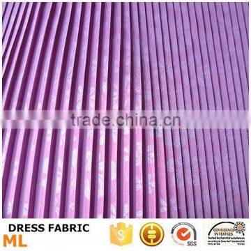 New dresses fabric europe online flower bronzing pleated fabric for high quality apparel and fashion dress