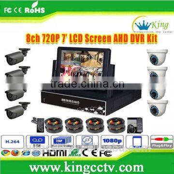 NEW 8 ahd camera 7inch LCD Screen HD AHD DVR home security ahd kit