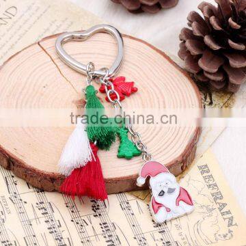 Cheap Red Cute Keychain For Christmas Jewelry Santa Claus Key Chain Christmas Tree Car Keychain photo-3