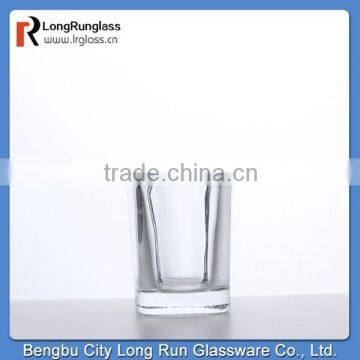 LongRun high quality mini clear glass candle holder with square bottom